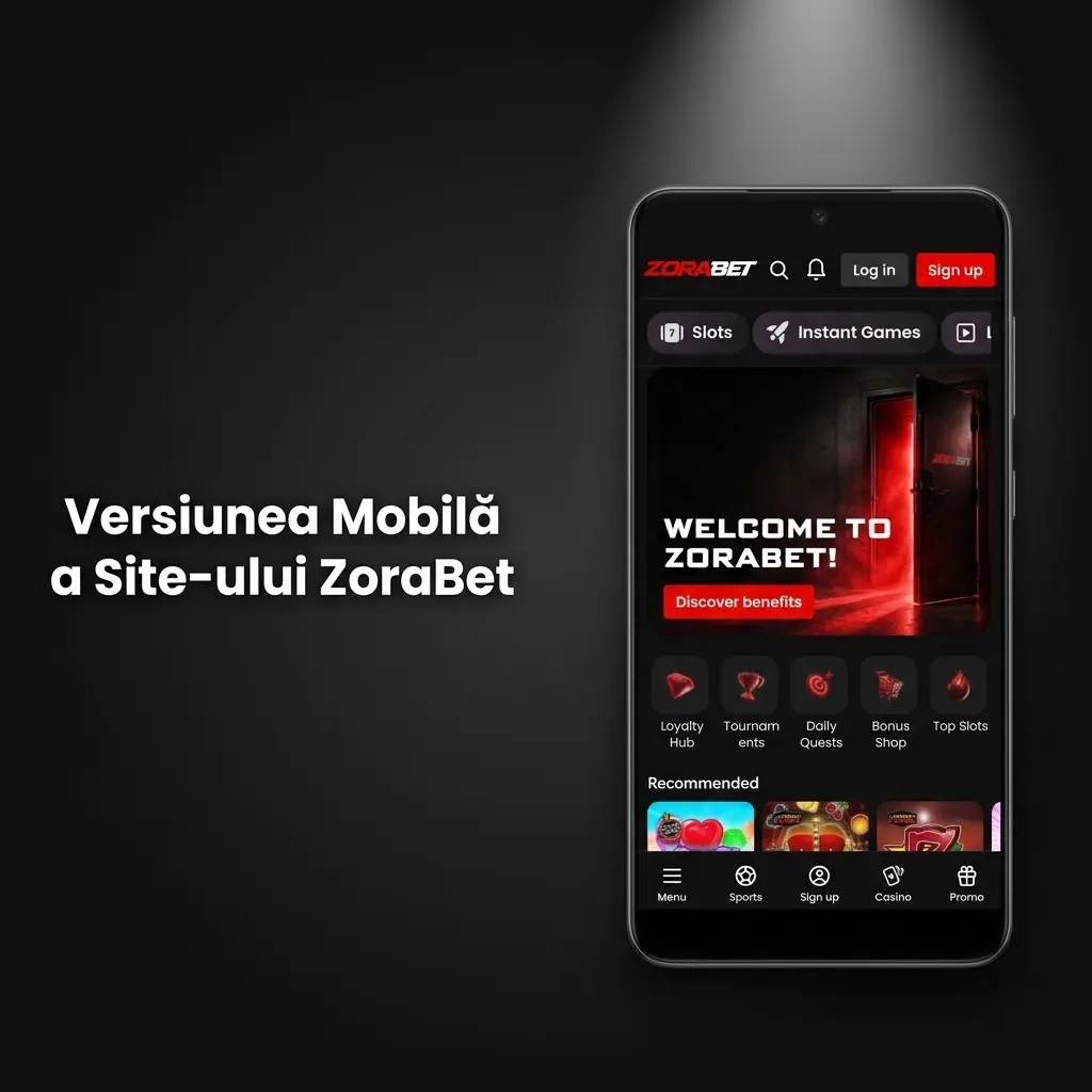 Versiunea mobilă ZoraBet accesibilă pe orice smartphone sau tabletă, fără instalare, compatibilă iOS și Android
