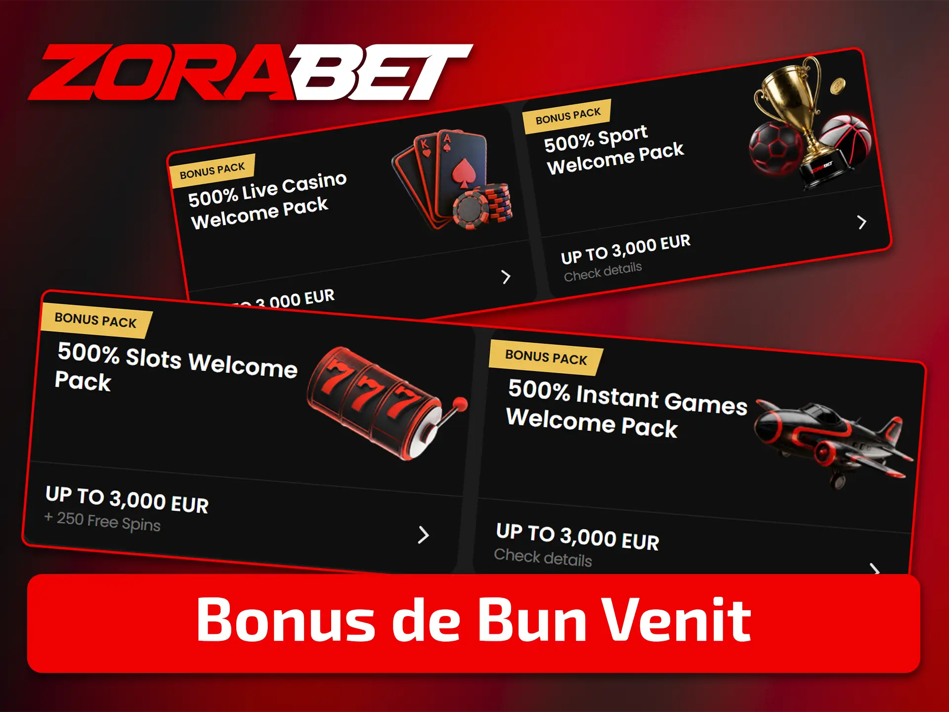 Solicitați pachetul de start cu bonusuri de bun venit pentru jucătorii din România pe ZoraBet.