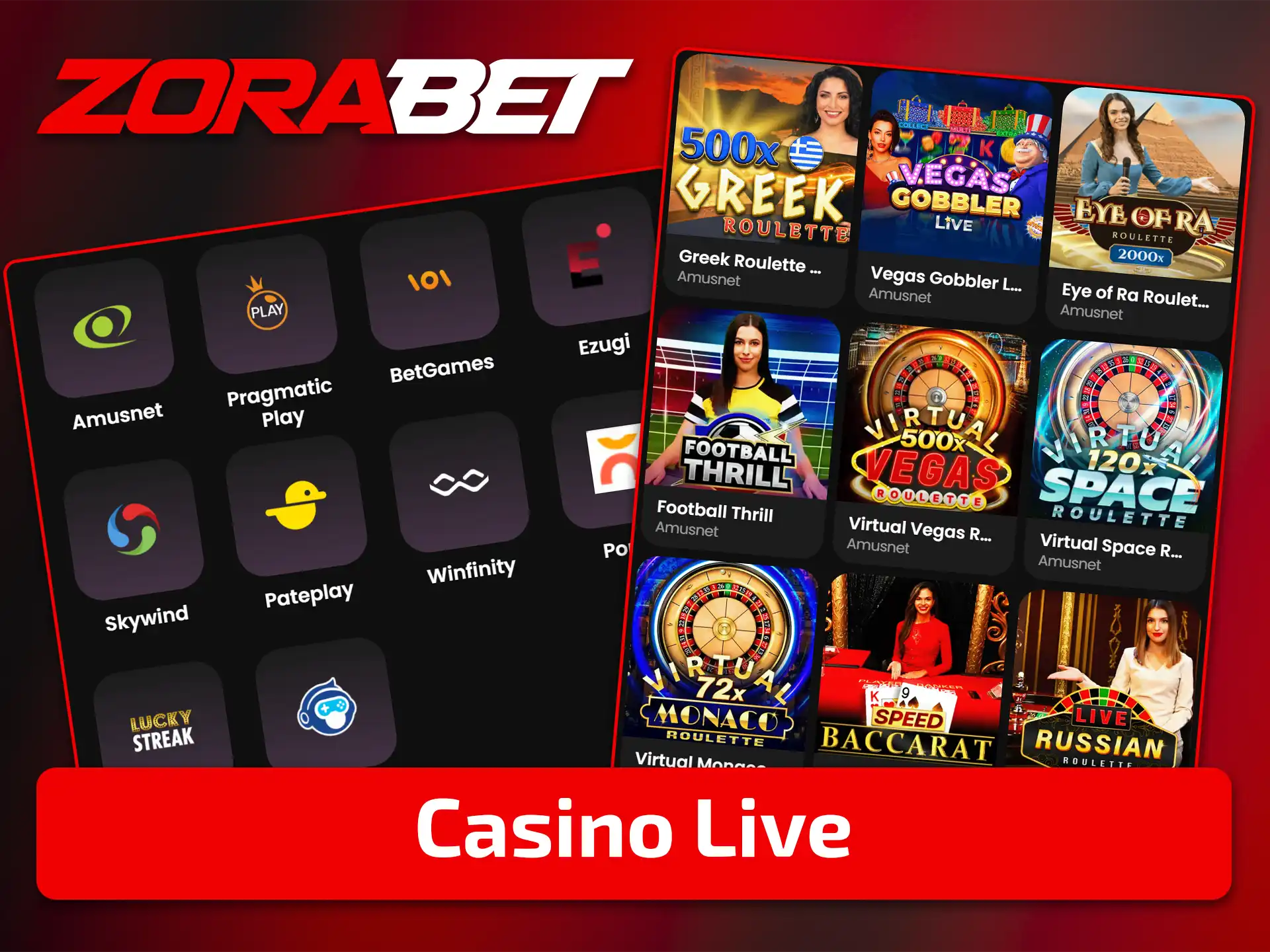 Jucați cu dealeri reali în direct în secțiunea de casino live pe ZoraBet.