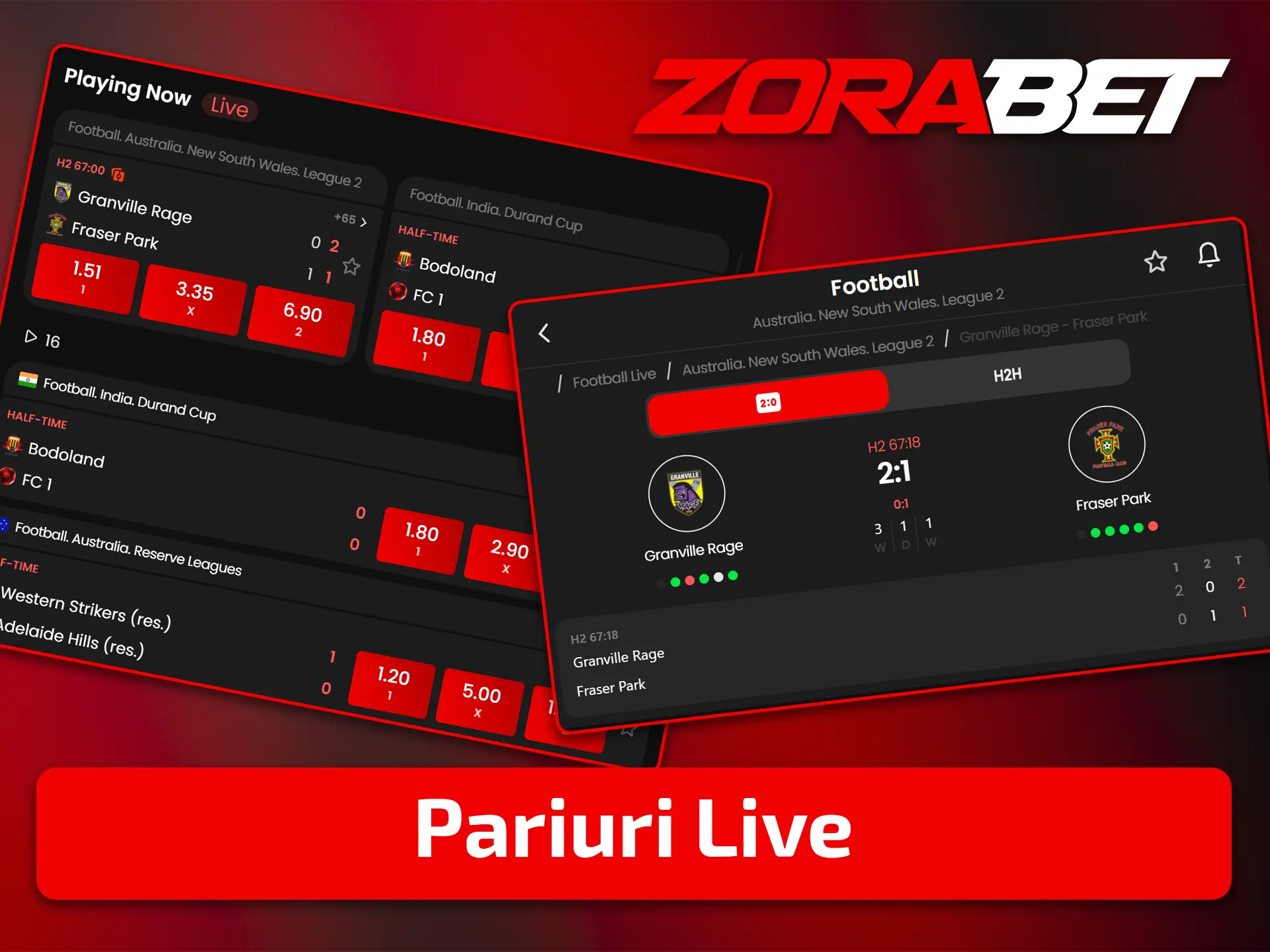 Plasați pronosticuri în timp real în secțiunea de pariuri live la ZoraBet.