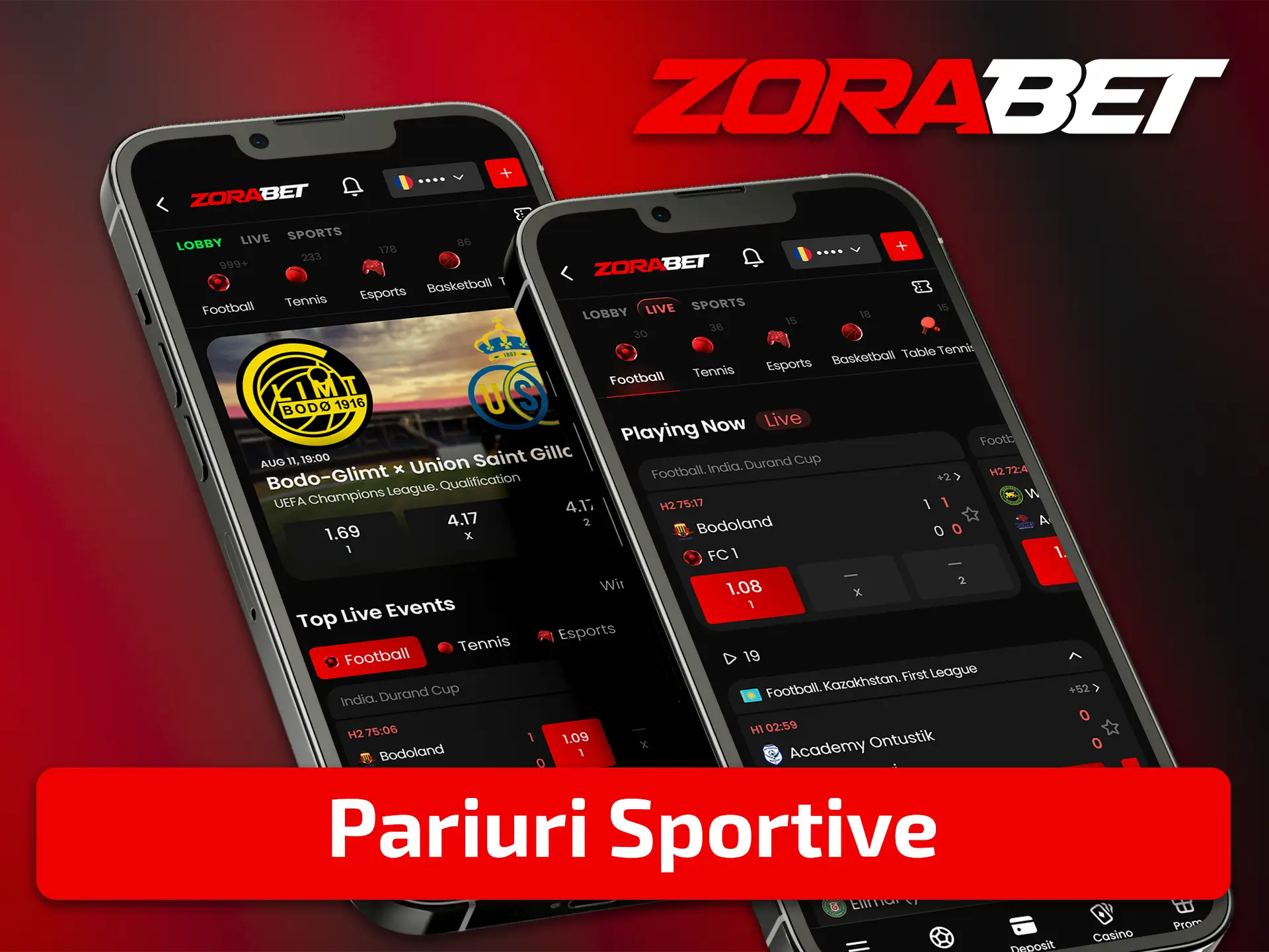 Pariați pe sporturile populare în aplicația ZoraBet.