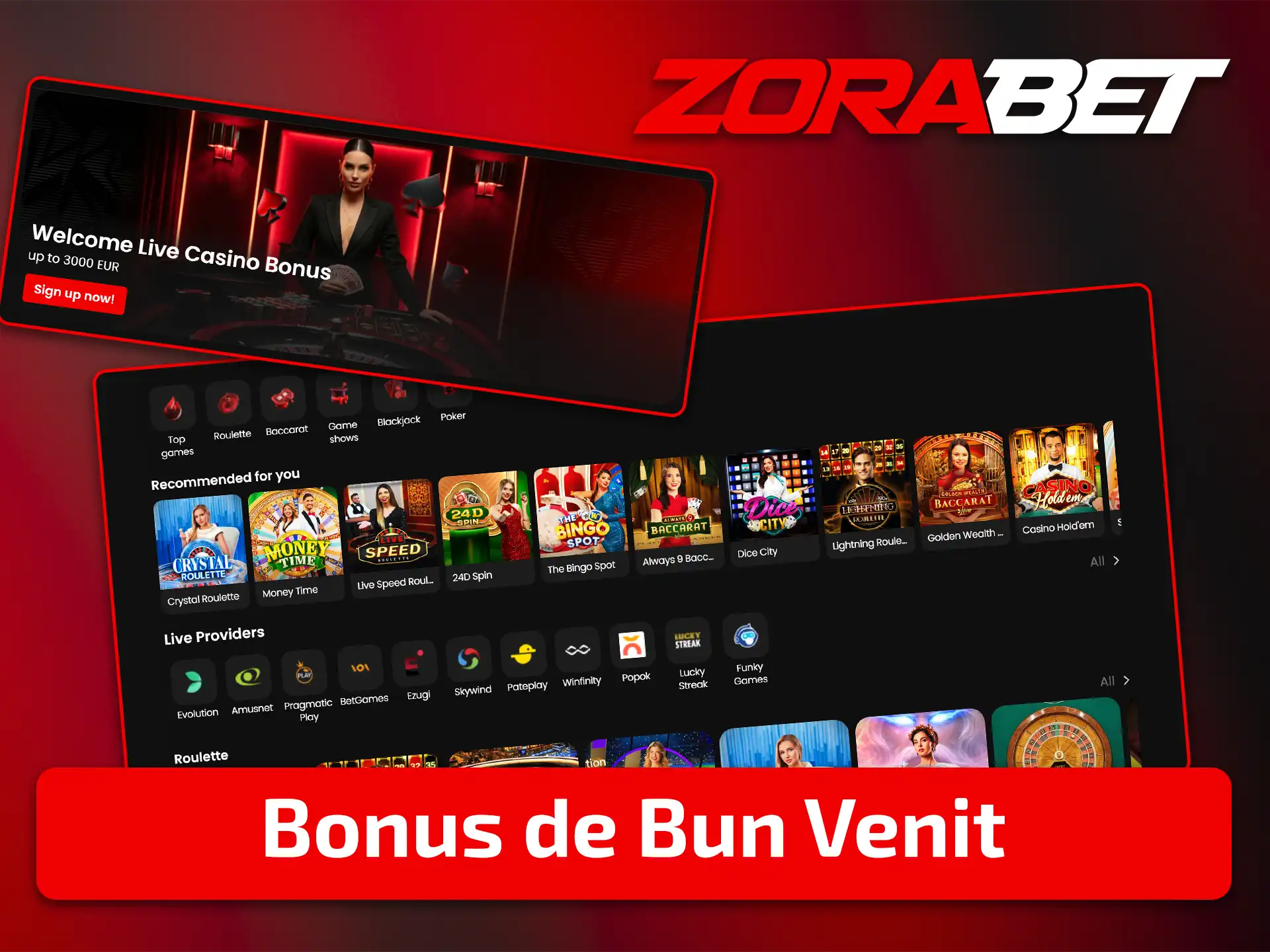 Multiplicați-vă fondurile de start activând un bonus de bun venit la ZoraBet casino.