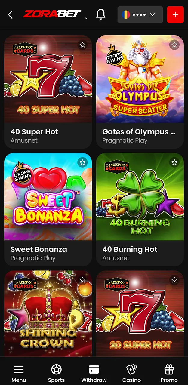 Răsfoiți catalogul de jocuri și alege un slot pe ZoraBet.