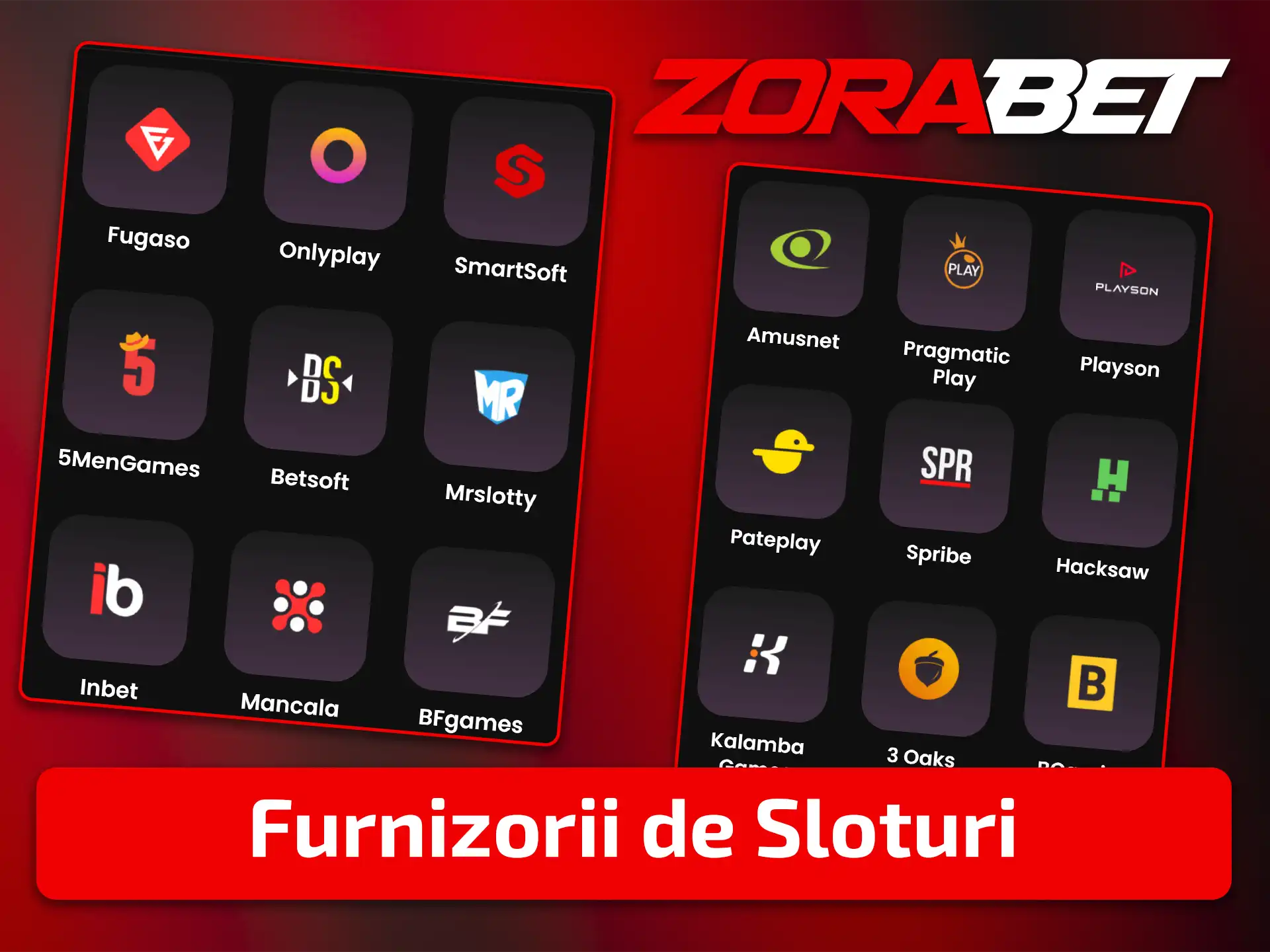 Jucați la sloturile celor mai buni dezvoltatori, disponibile la cazinoul ZoraBet.