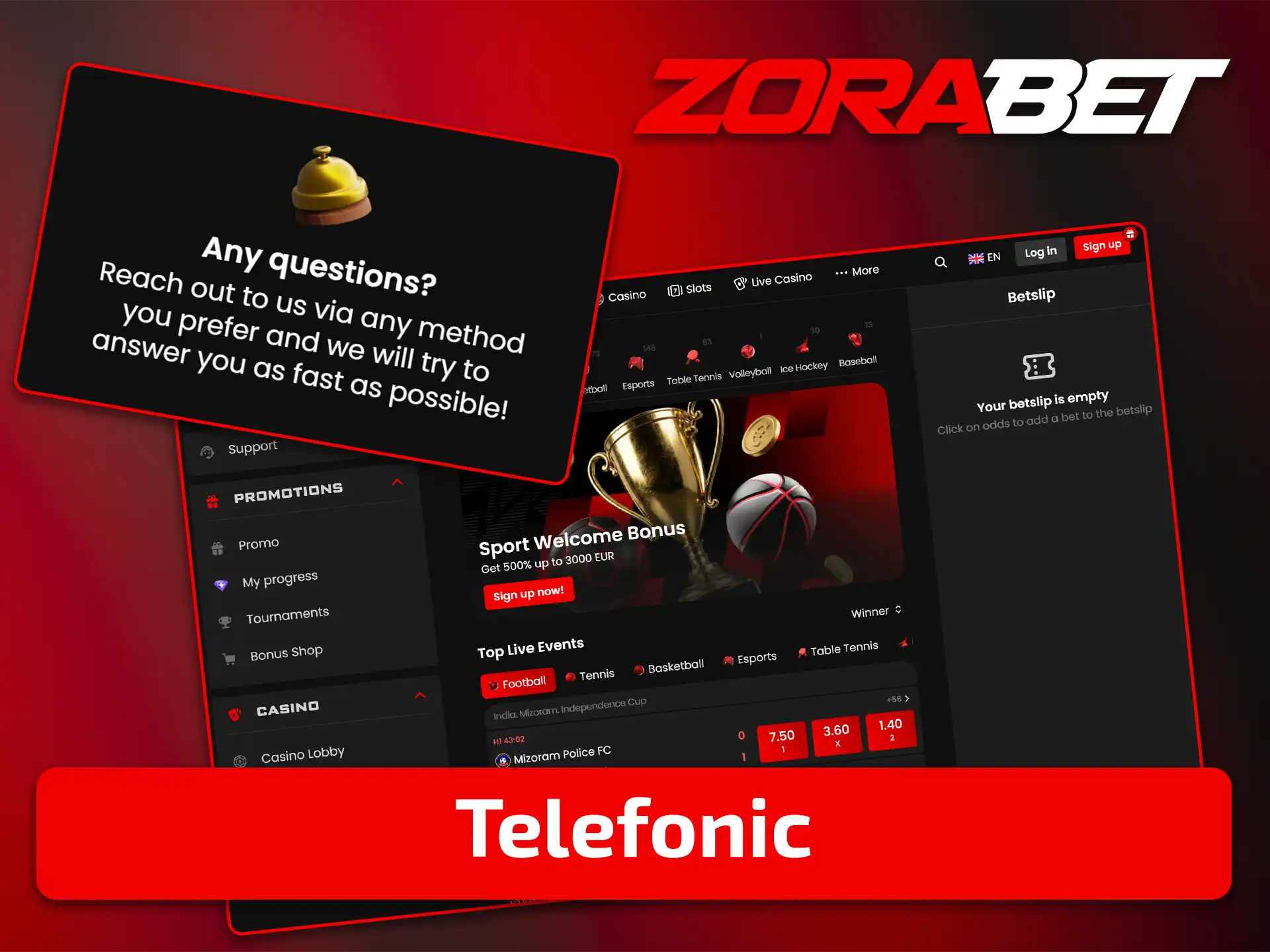 Discutați direct cu un operator prin suport telefonic ZoraBet.